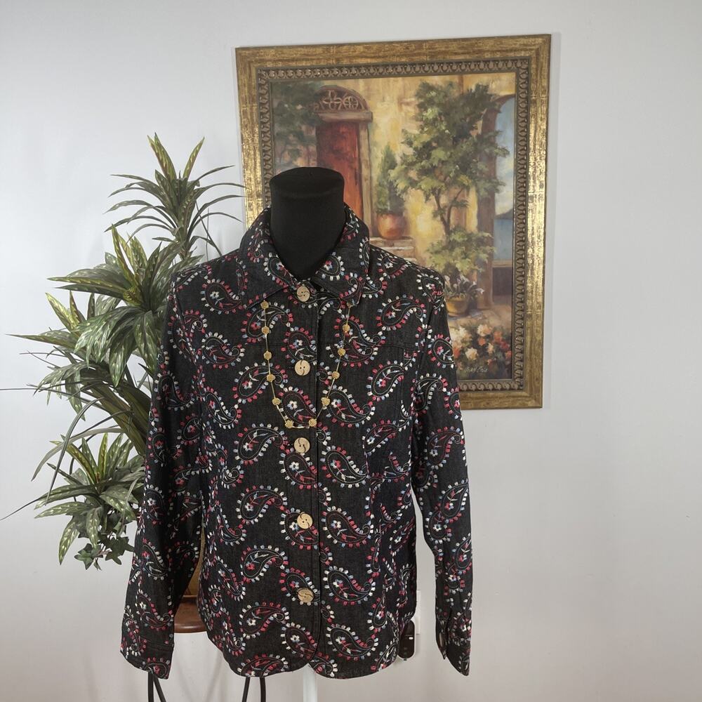 Coldwater Creek Womens Jacket Embroidered Size PS Paisley Long sleeve Formal
